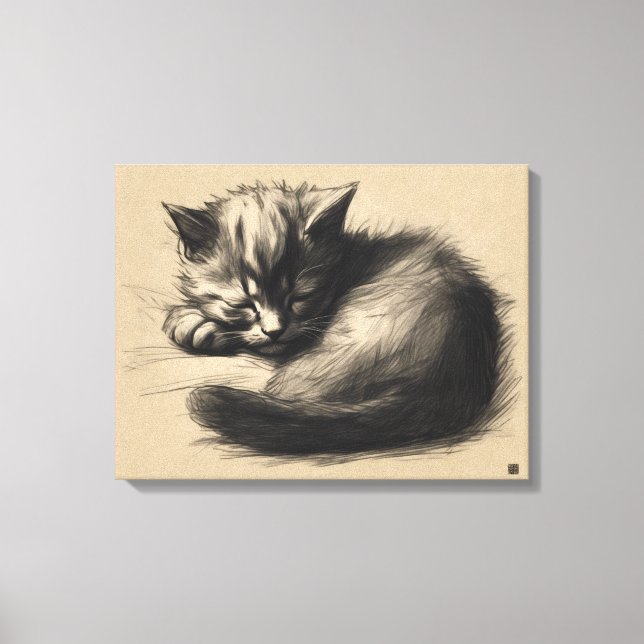 Kitten Drawing Wrapped Canvas Print (Front)