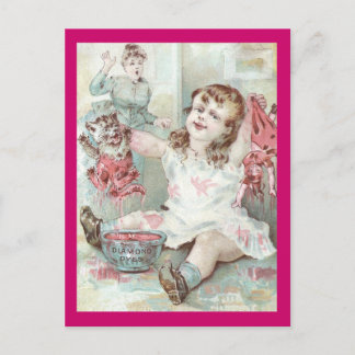 Kitten Dyed Pink by Girl Postcard