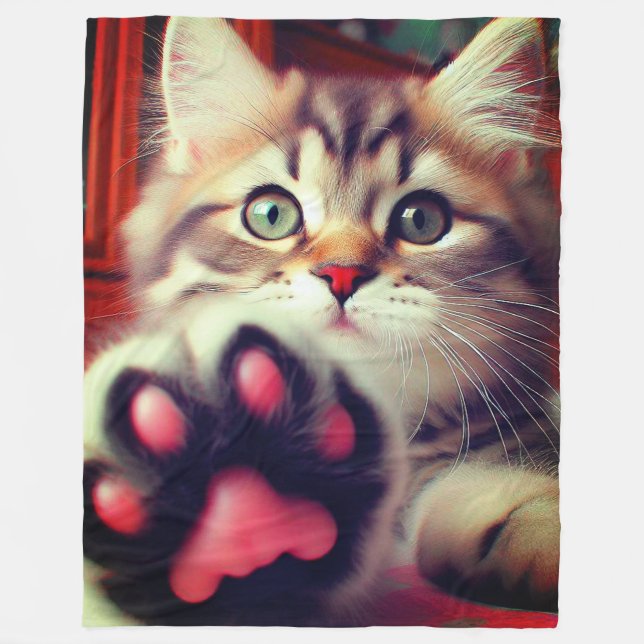 Kitten Fleece Blanket (Front)