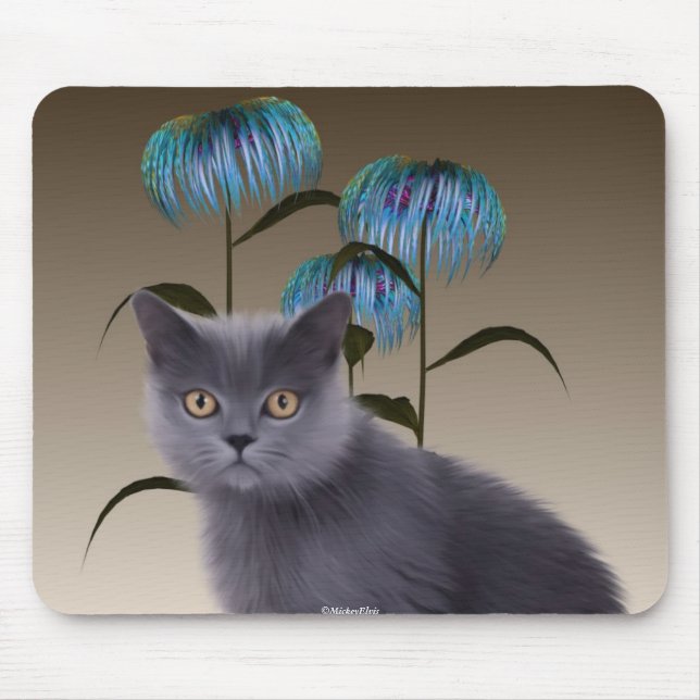 Kitten Flowers Mousepad (Front)