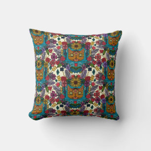 kitten garden throw pillow