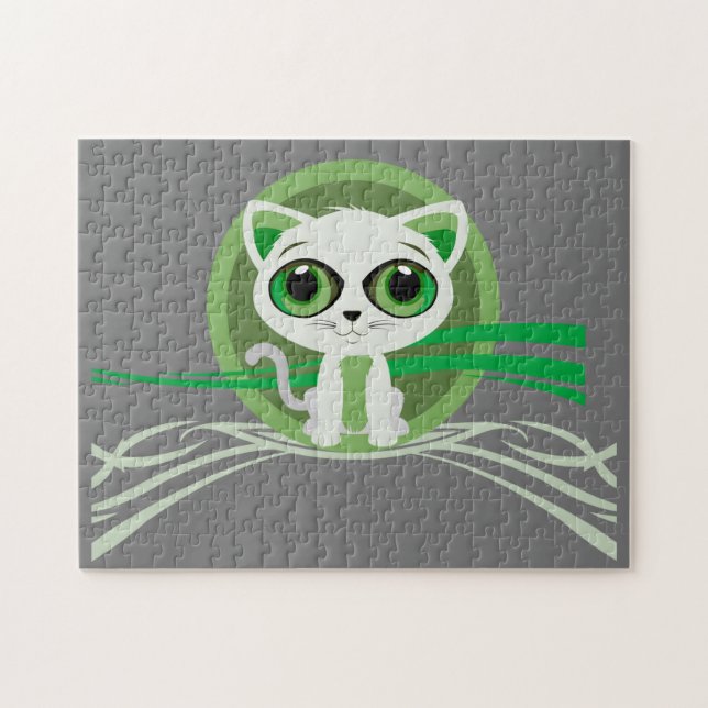 Kitten - Green Jigsaw Puzzle (Horizontal)