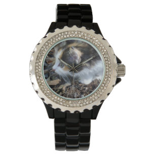 Kitten_Gum_Leaves_Ladies_Black_Sparkle_Watch. Watch
