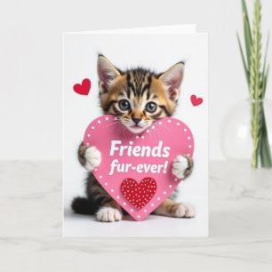 Kitten Heart Fur Ever Friends Card