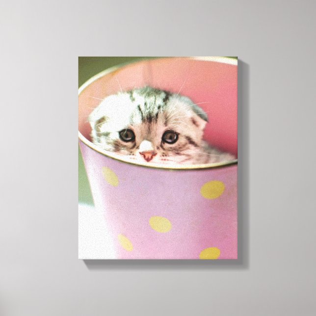 Kitten Hiding Canvas Print (Front)