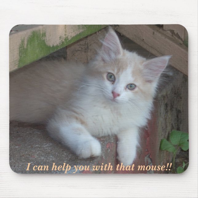 KITTEN: I can help you with that mouse!! Mouse Pad (Front)
