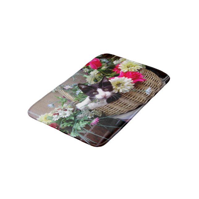 Kitten in a Basket Bath Mat (Angled)