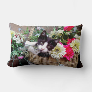 Kitten in a Basket Lumbar Pillow