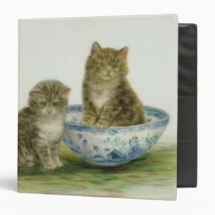 Kitten in a Blue China Bowl Binder