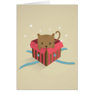 Kitten in an opened gift box
