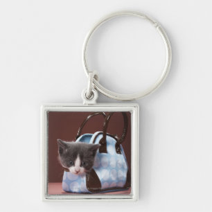 Kitten in handbag keychain