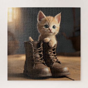 Kitten In Old Boot Jigsaw Puzzle