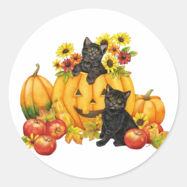 kitten in pumpkin sticker (Front)