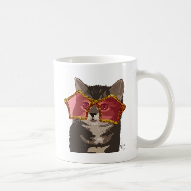 Kitten in Star Sunglasses Coffee Mug (Right)