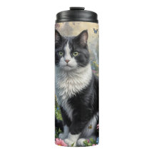 Kitten in the flower garden