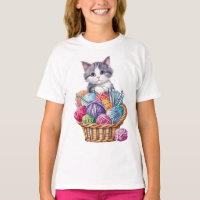 Kitten In the Knitting Basket of Wool
