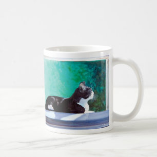Kitten in the window from original oil painting. coffee mug
