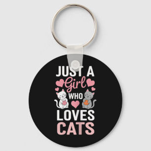 Kitten Just A Girl Who Loves Cats Shirt Cute Cat L Keychain