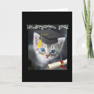 Kitten Kindergarten grad Card