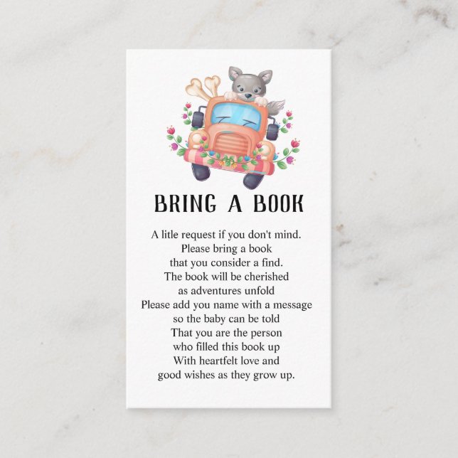 Kitten Kitty Cat Baby Shower Bring a Book Enclosur Enclosure Card (Front)