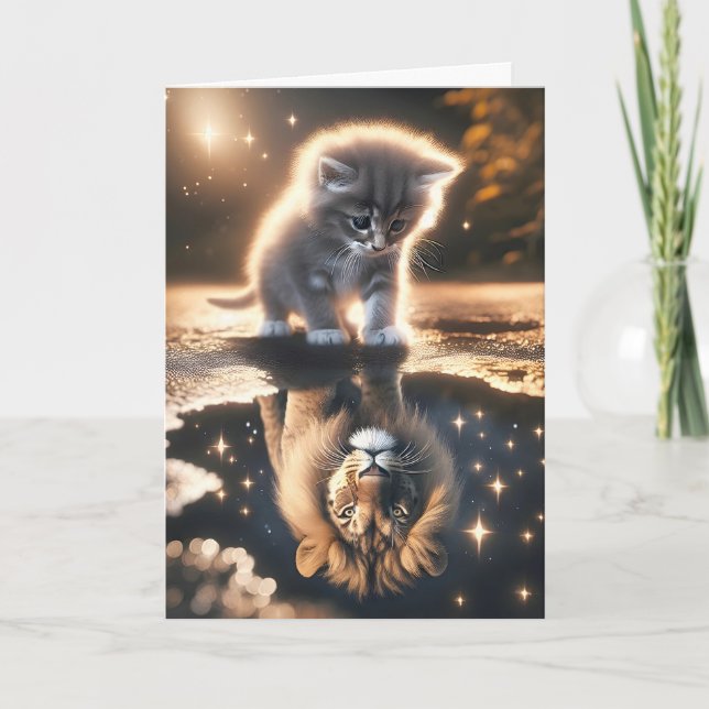 Kitten Looking In a Puddle Card (Front)
