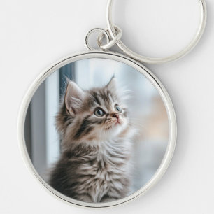 Kitten looking out the window keychain