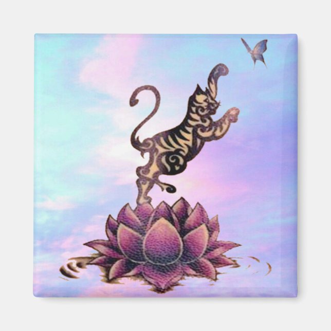 kitten lotus magnet (Front)