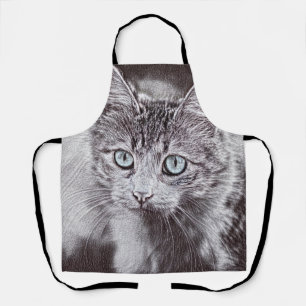 Kitten Love Cute Kitty Cat With Luminous Blue Eyes Apron
