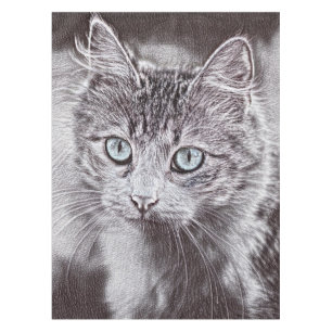Kitten Love Cute Kitty Cat With Luminous Blue Eyes Tablecloth