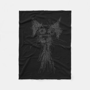 Kitten Lover Abstract Scribble Art Cute Cat Cat Fleece Blanket