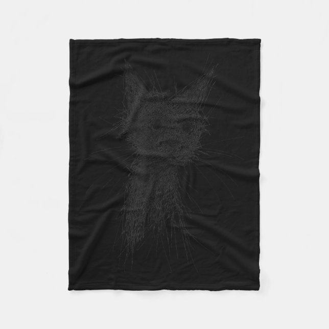Kitten Lover Abstract Scribble Art Cute Cat Cat  Fleece Blanket (Front)