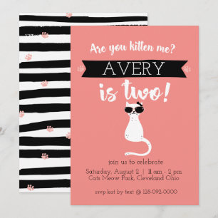 Kitten Me Deuxième Invitation Anniversaire