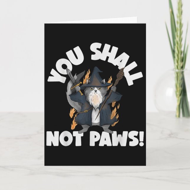 Kitten Meow Parody Movie Funny Cat Wizard You Shal Card (Front)