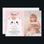 Kitten Meow Pink Crown Girl Kitty Cat Birthday Invitation<br><div class="desc">♥ A perfect way to invite your guests to your little one's birthday party! Kitten Meow theme.</div>
