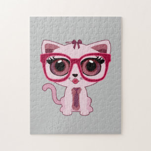Kitten Nerd Jigsaw Puzzle