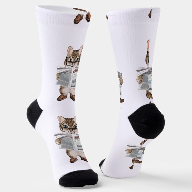 Kitten News Socks (Angled)