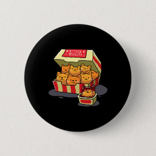 Kitten Nuggets Food Pun Cat Lover Gift Chicken Nug 2 Inch Round Button