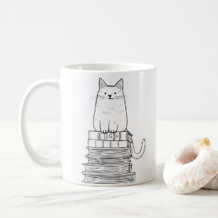 Kitten on Books Coffee Mug