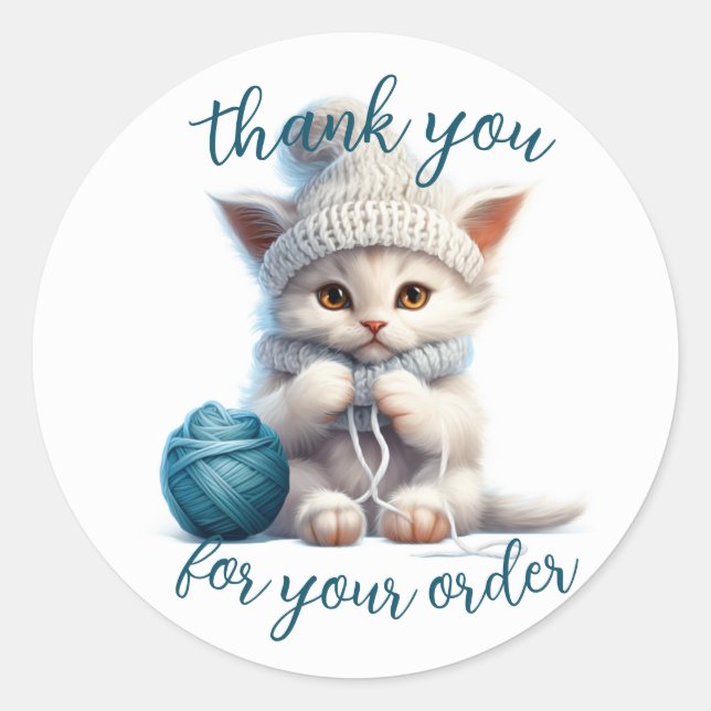 kitten packaging stickers for hand made buisness (Front)