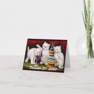 Kitten Party! New Year's Eve - Note Card