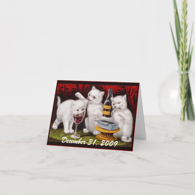 Kitten Party! New Year's Eve - Note Card (Front)