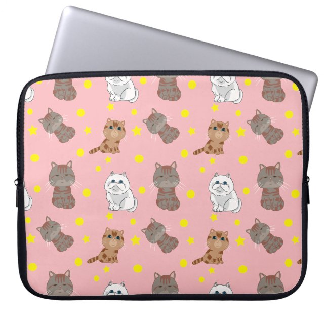 kitten pattern laptop sleeve (Front)