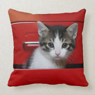 Kitten Peeking Throw Pillow