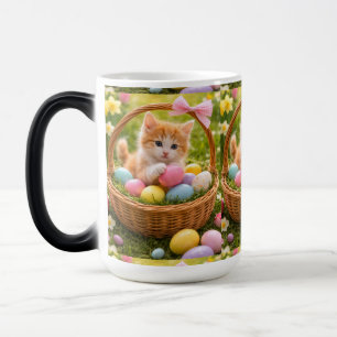 Kitten Photo Easter Eggs Pattern Magic Mug