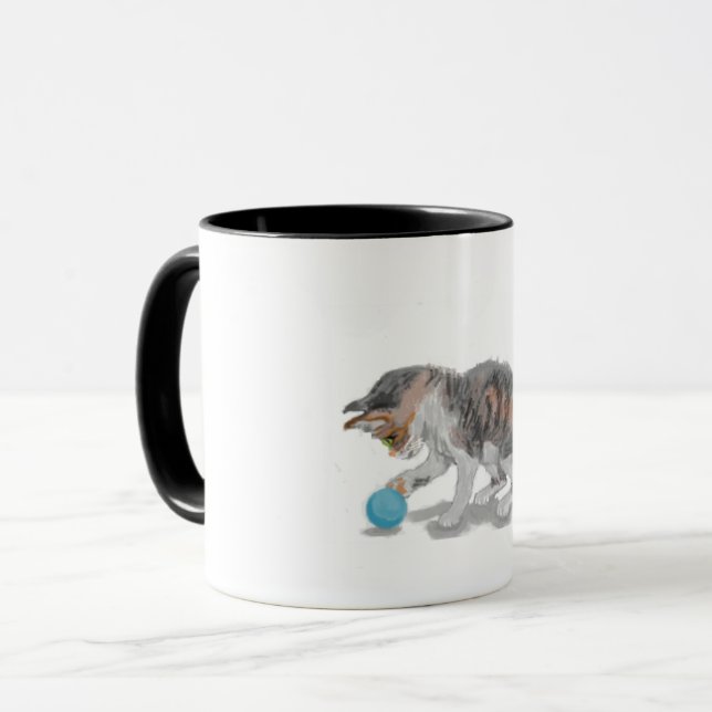 Kitten playing mug (Front Left)