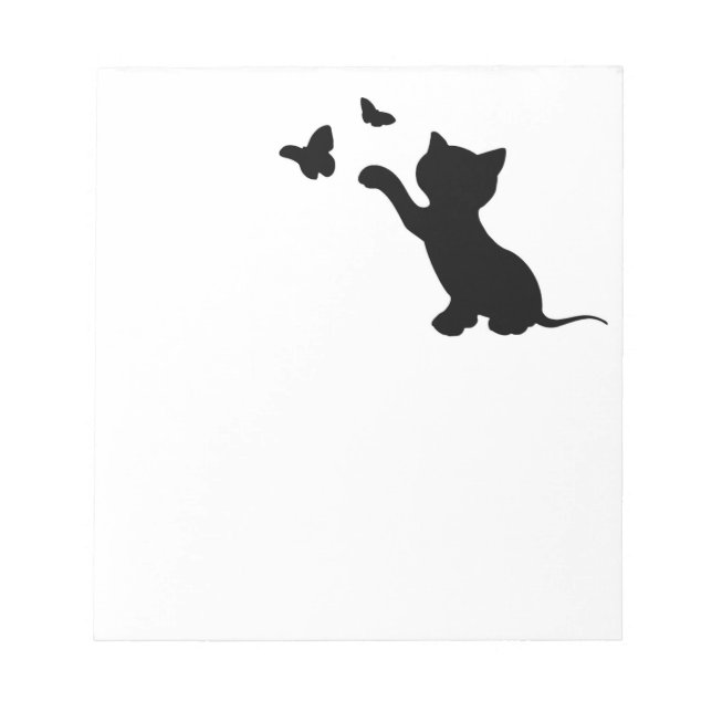 KITTEN PLAYING WITH BUTTERFLIES NOTEPAD (Front)