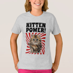 KITTEN POWER, Cat T-shirts, Funny kids T-Shirts