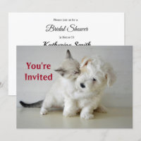 Kitten Puppy  Bridal Shower Invitation
