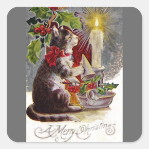 Kitten Putting Out a Candle Square Sticker