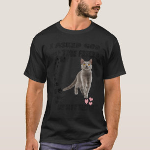 Kitten Quote Mom Dad Lover Print Cute British Shor T-Shirt